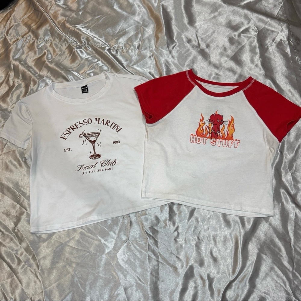 Set of Cropped Graphic Tees